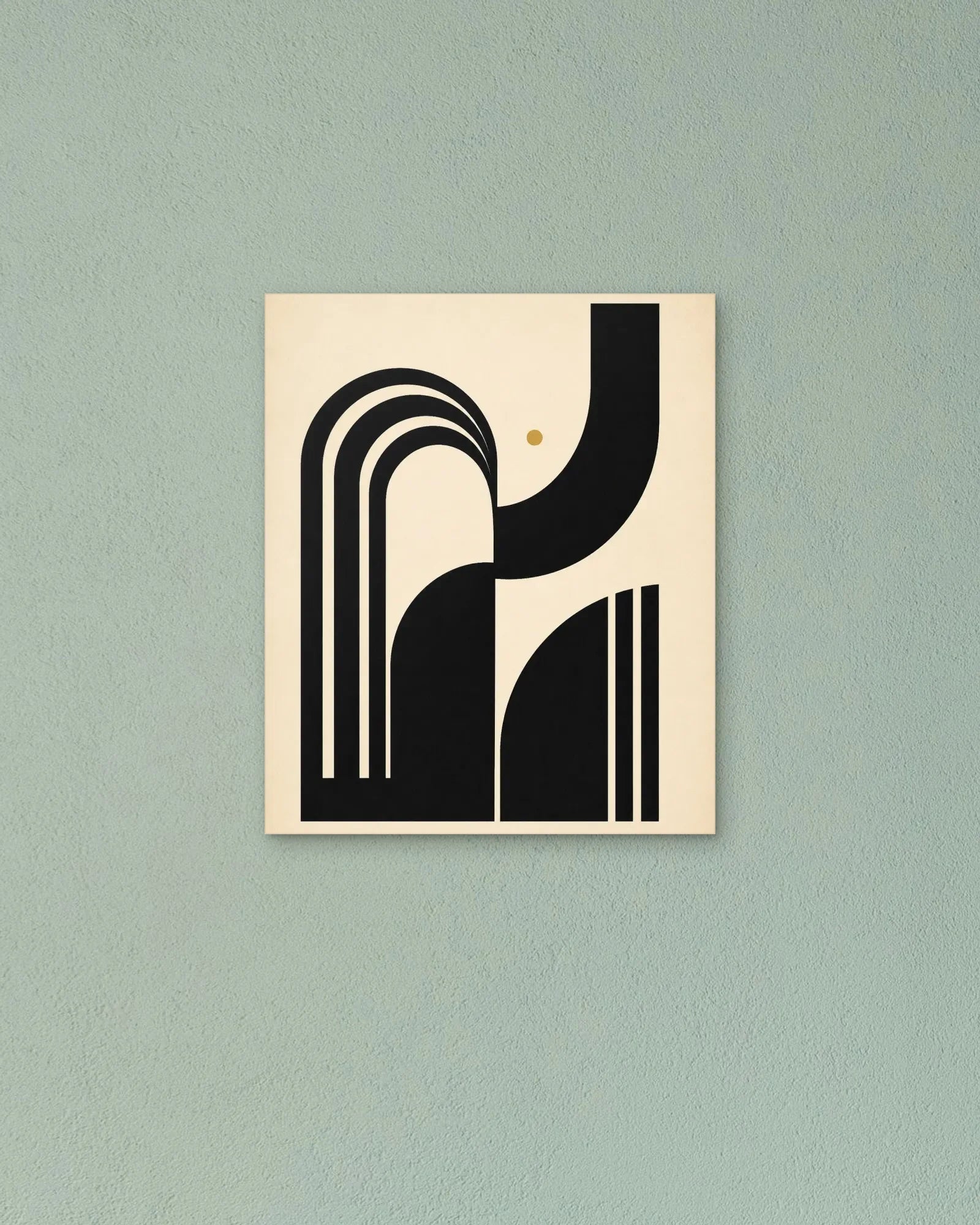 Neo Deco I graphic geometric print anchoring a modern room